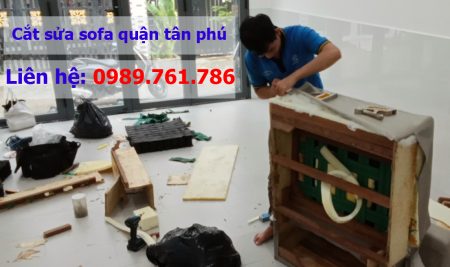 Cắt sửa ghế sofa Chữ L thành băng ngang tại quận Tân Phú